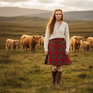 Banner Sportswear of Boston Vintage Red Plaid Wool Kilt Skirt SZ XS
